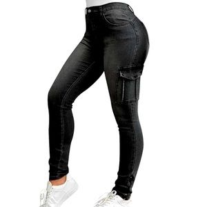 Flamingals cargo stretch pants in black wash. New with tags size large